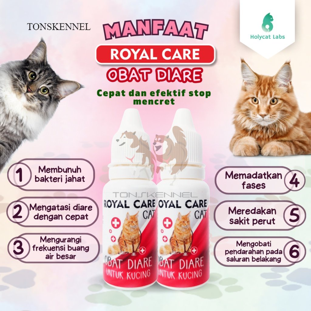 Obat Diare 30ml dan Mencret Ampuh Sembuh Murah untuk Kucing dan Anjing Royal Care Cat and Dog 30 ml