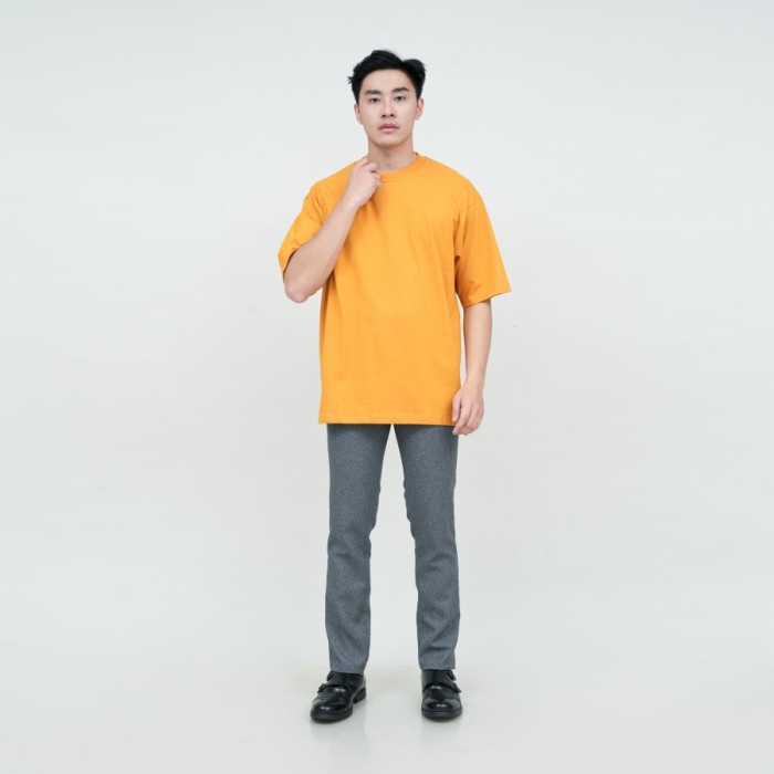 Houseofcuff Kaos Oversized T-shirt Pria Unisex Tebal Mustar/Krem/Lilac