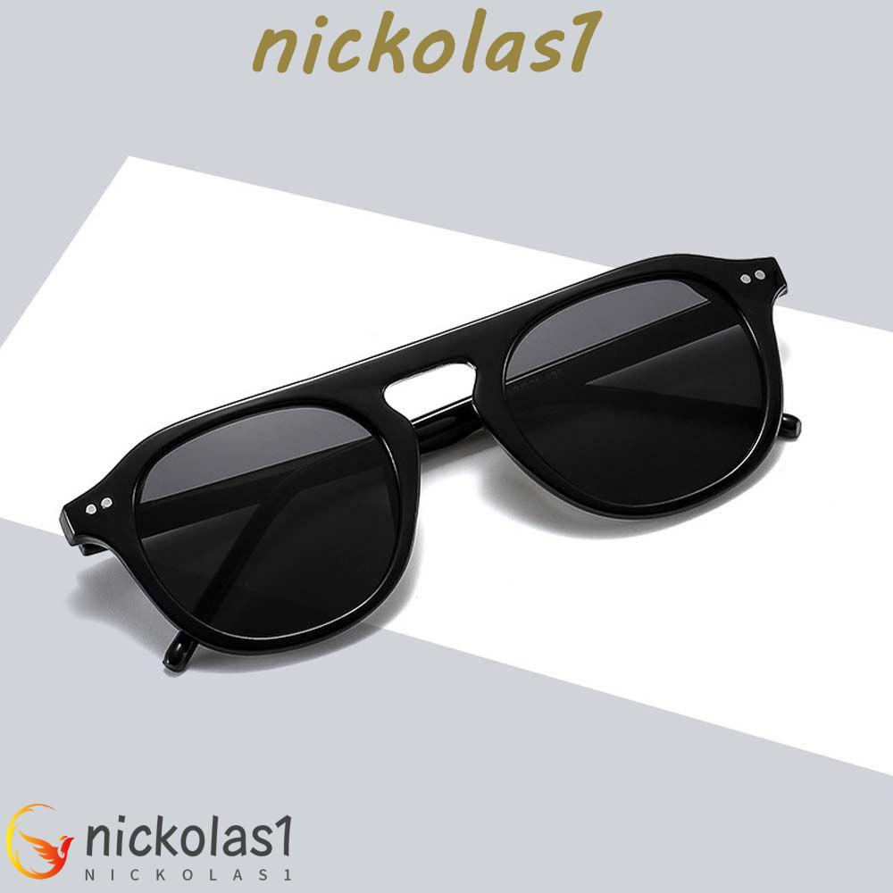 Nickolas1 Kacamata Hitam Wanita Retro Vintage Bingkai Bulat Coklat Hitam Teh Warna Lensa Round Eyeglasses