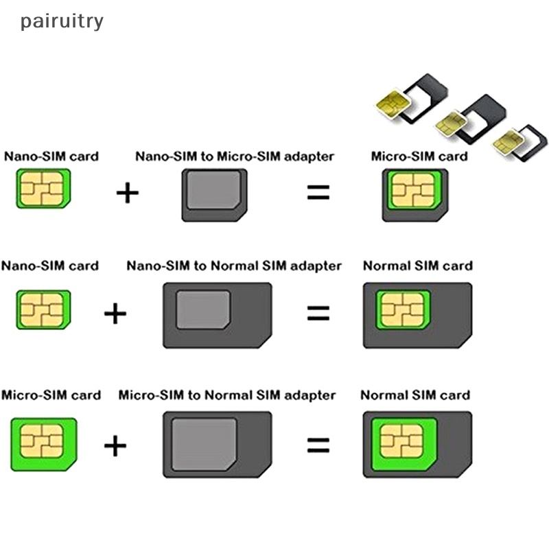 IPHONE Prt 10set Micro Nano SIM Card Adapter Konektor Kit Untuk Iphone6 7 plus 5S Huawei P8 lite P9 Xiaomi Note4 Pro 3S Mi5 sims holder PRT