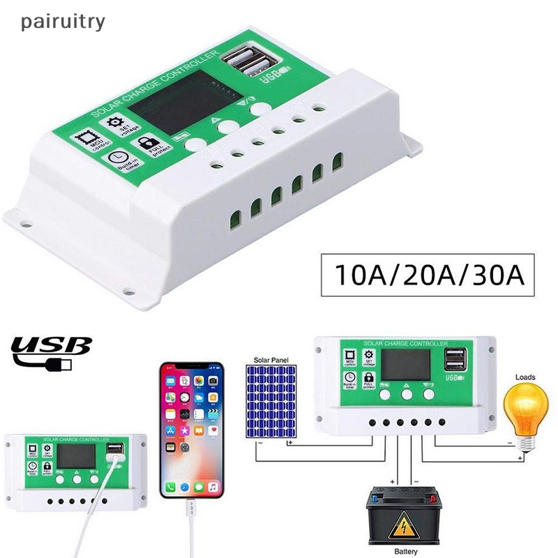 Prt Solar Charge Controller 12V24V Otomatis. Arus Charger 30A20A10A Untuk Panel PV 100W 200W 300W 400W 500W PRT