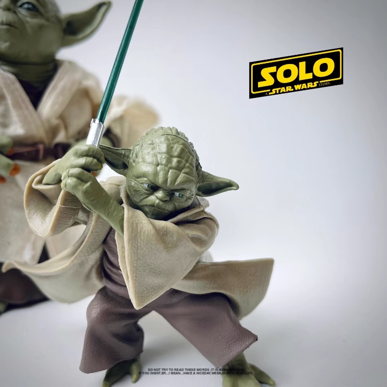 Mainan Figur Tinju Star Wars Jedi Knight Master Yoda Dengan Lightsaber Topper Kue Star Wars Yoda Ornament Collectible Toy