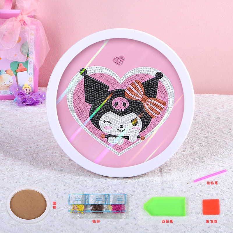 Anak DIY Lukisan Berlian Kartun Kuromi Stiker Berlian Melody puzzle Anak handmade