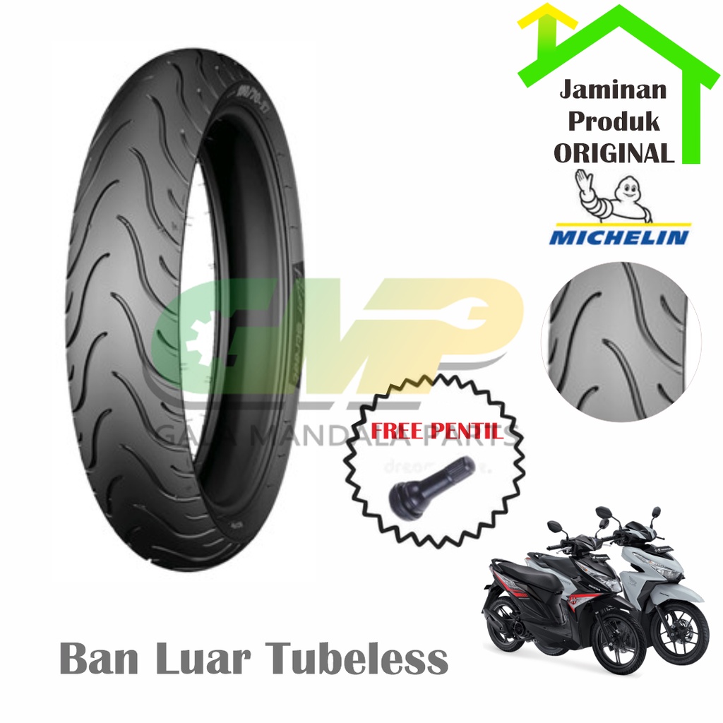 Michelin Pilot Street Ban Luar Tubeless Motor Matic 80/90 100/80 Ring14