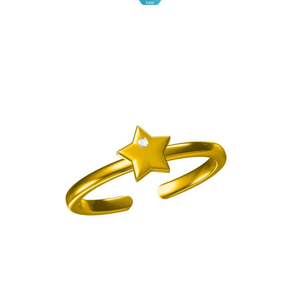 Cincin Sterling Sederhana Untuk Wanita Lady Little Star Berbentuk Pernikahan Pertunangan Dainty Ring Perhiasan Fashion [ZK]