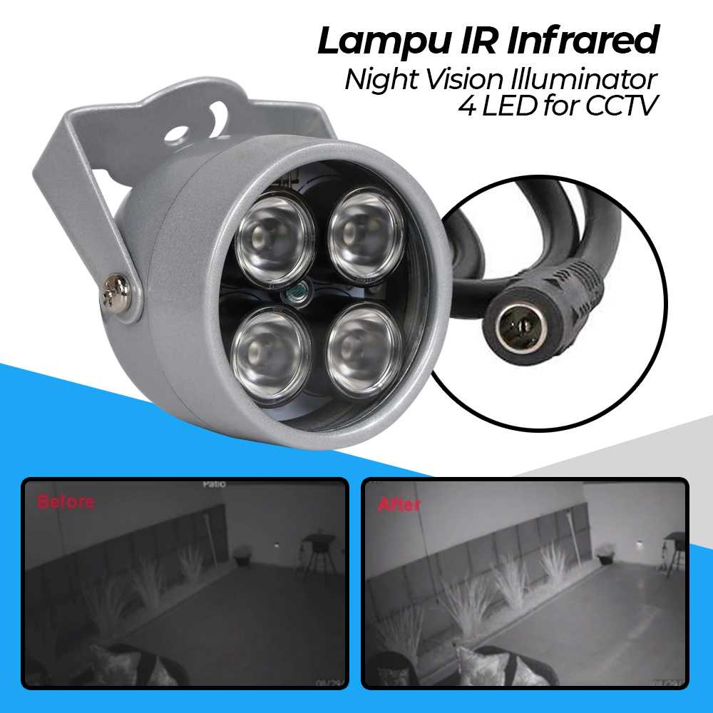 Lampu IR Infrared Tambahan Untuk CCTV Pandangan Malam Night Vision Illuminator 4 LED - PTBG4040