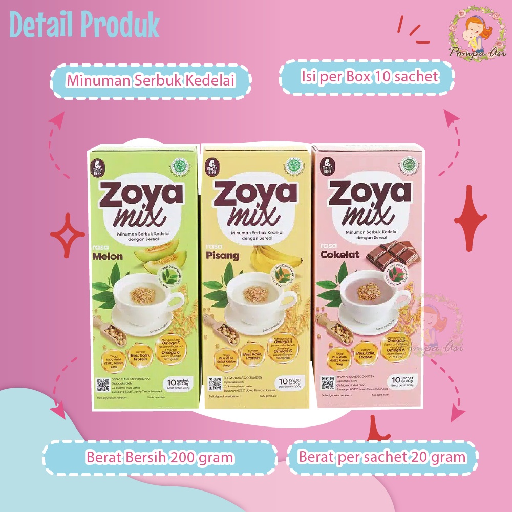 [BISA MIX RASA] Zoya Mix Mamabear Minuman Pelancar Asi Isi 10 Sachet Asi Booster Berkualitas