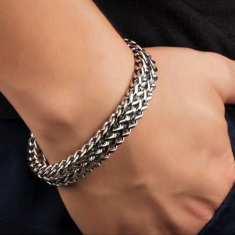 5mm /10MM Lebar Hip-hop Stainless Steel Pria Fashion Gelang Baja Titanium Perhiasan Aksesoris 20CM /21CM