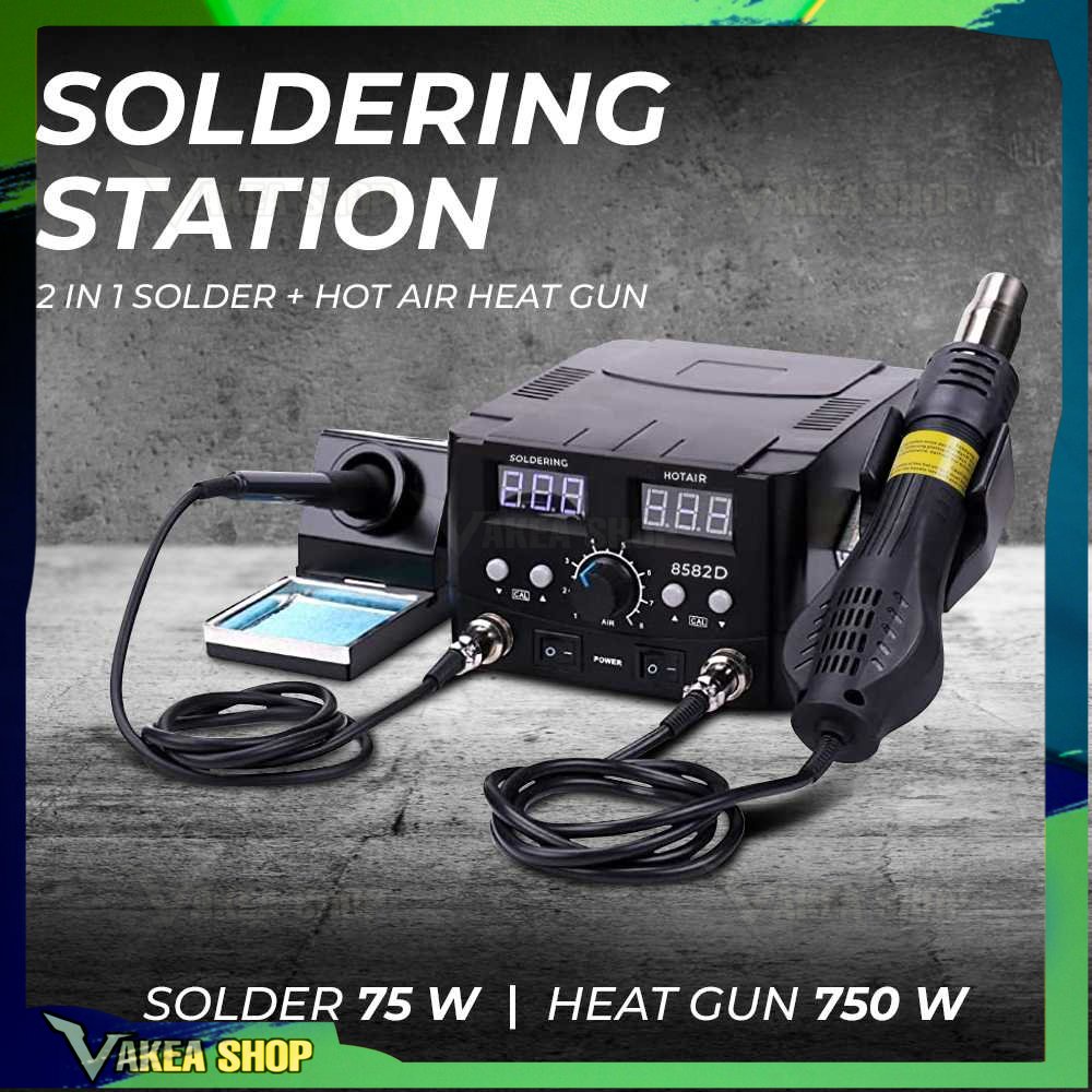 Mypovos Soldering Station 2 in 1 Solder + Hot Air Heat Gun 750W ~ 8582D