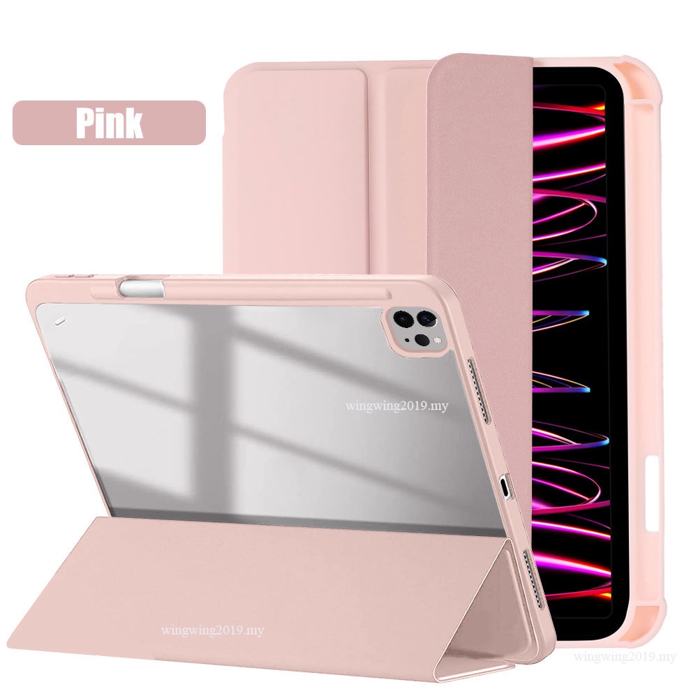 Case Akrilik Kulit Pintar Untuk Ipad Air5 4 9th 10th Generasi3 Pro 11 10 9 8 7 10.2 9.7 Cover Funda Aksesoris