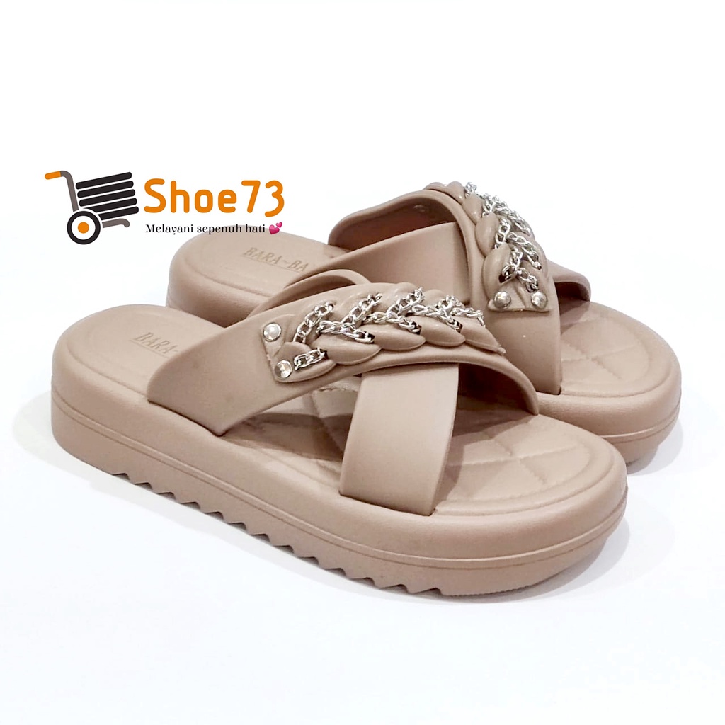 BARA-BARA JSL 2208 V26 NEW SIZE 36-40 ORIGINAL l Sandal Selop Silang Jelly Wanita l Sendal Kokop Cewek Impor