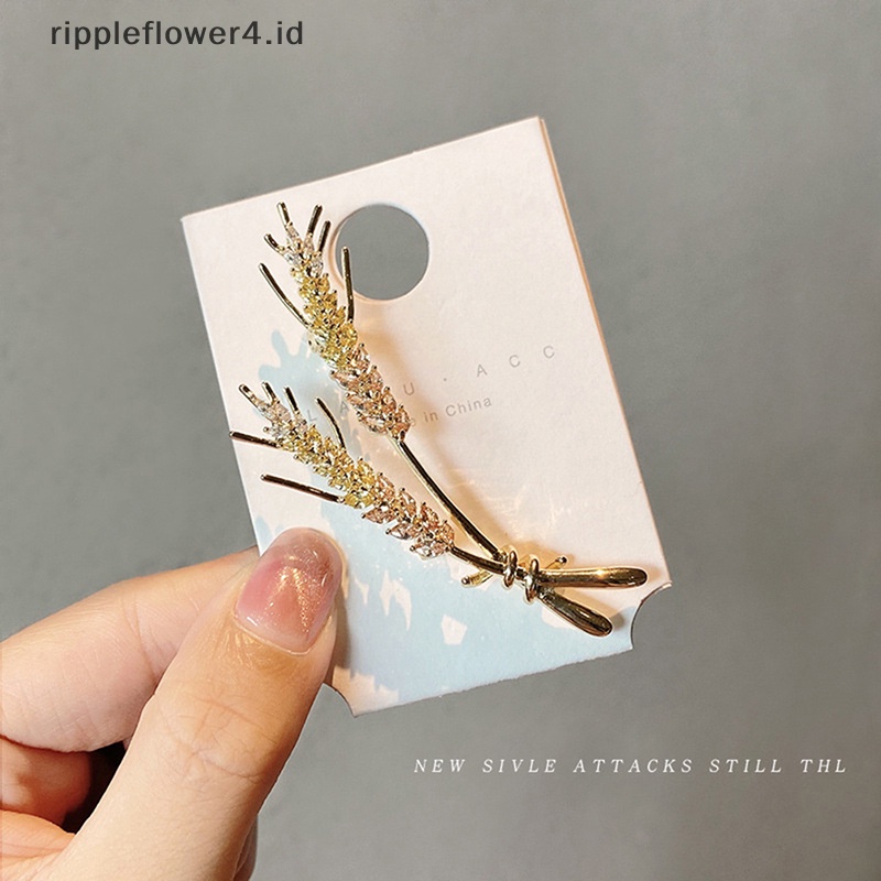 {rippleflower4.id} Bros Pin Kerah Telinga Gandum Baru Setelan Pria Wanita Ins Style Jewelry~