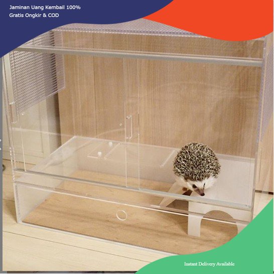 Kandang Landak Mini Akrilik, Kandang Hedge Hog, Kandang Akrilic Landak mini, Kandang landak mini
