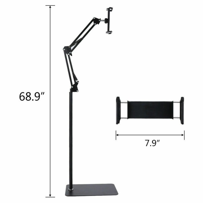 FLOOR TABLET STANDING / Floor Mobile Phone Holder Putar 360 Adjustable Foldable Long Arm Floor Peyangga Telephone