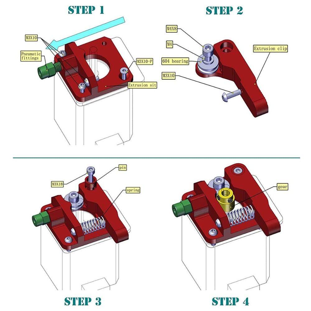 Extruder 3D Populer Awet Untuk Alumunium Aplikasi Lebar 3D Ender