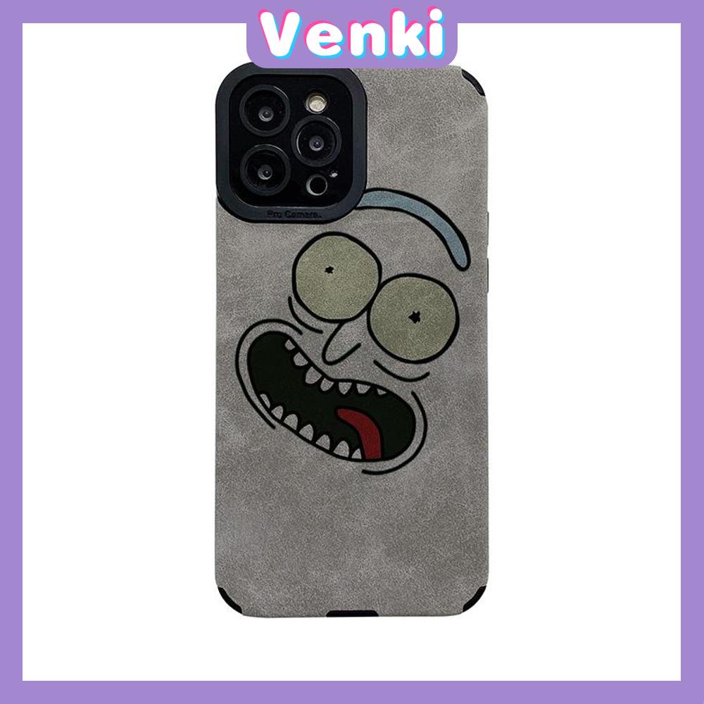 VENKI - Untuk iPhone 11 Casing Ponsel Kulit Dilaminasi Murid Mata Suede Ponsel Case Lembut Shockproof Airbag Case Pelindung Kamera Emoji Lucu Kompatibel dengan iPhone 14 13 Pro max 12 XR