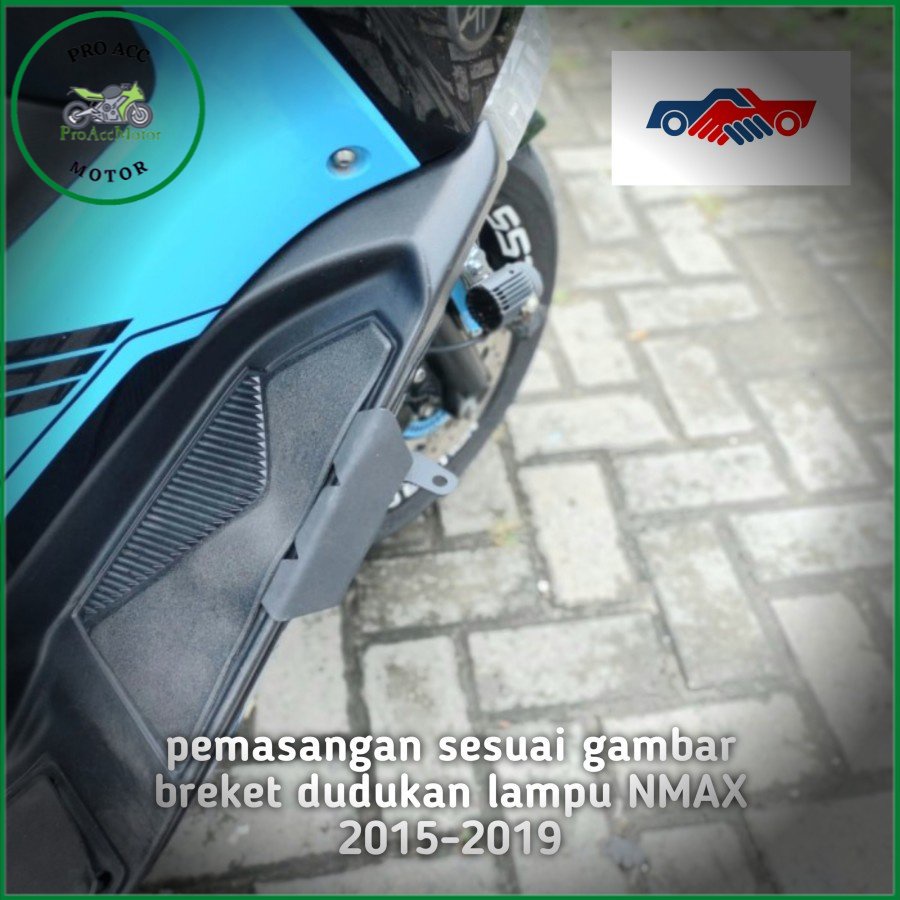 breket dudukan lampu sorot NEW NMAX 2015-2023 black oem sepasang