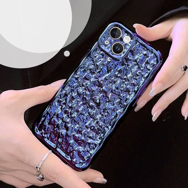 Luxury Sparkly Bling Blue Electroplated Stone pattern Soft Case IPhone 11 12 13 14 Pro Max Women's Fashion Gift Pink Rose gold Fashion Missconnie case