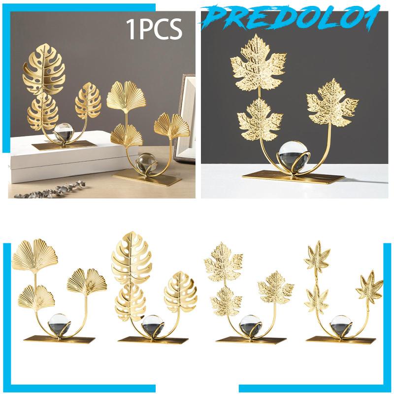 [Predolo1] Patung Daun Besi Tempa Metal Leaf Statue Hias Dekorasi Rumah Modern
