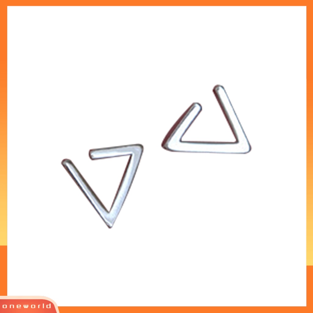 [WOD] 1pasang Anting Pejantan Kilau Terang Melubangi Geometris Electroplating Anti-Alergi Dekorasi Perhiasan Hadiah Kupu-Kupu Ganda Pentagram Cinta Hati Segitiga Wanita Ear Studs