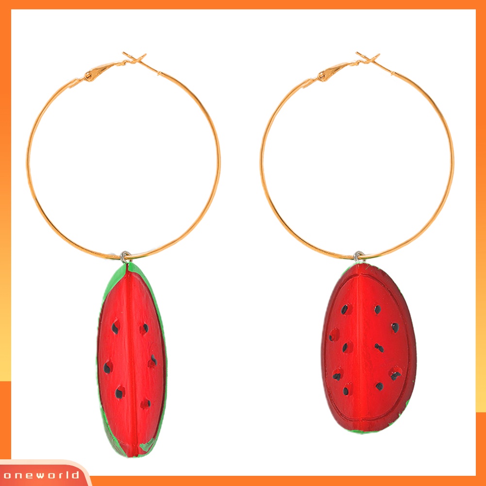 [WOD] Wanita Manis Semangka Strawberry Lemon Buah Menjuntai Hoop Earrings Perhiasan Hadiah