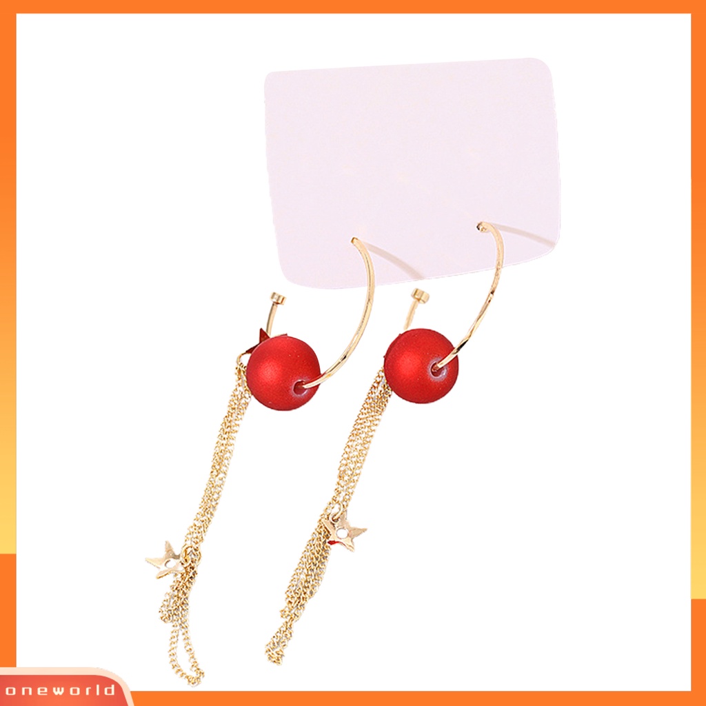 [WOD] 1pasang Anting Menjuntai Elegan Temperamental Indah Hias Meriah Wanita Manik-Manik Rumbai Liontin Anting Perhiasan Untuk Pacaran