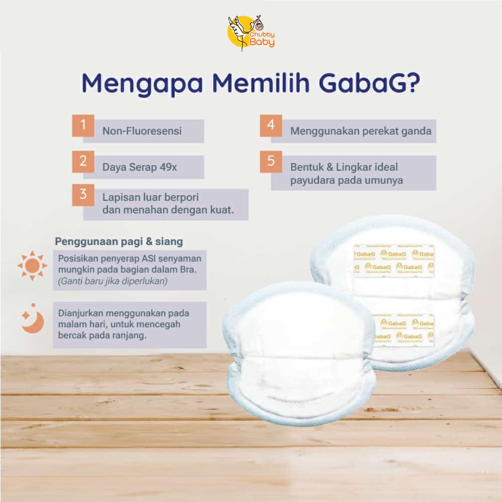 Gabag Disposable Breast pads Premium | Penyerap ASI Breastpad