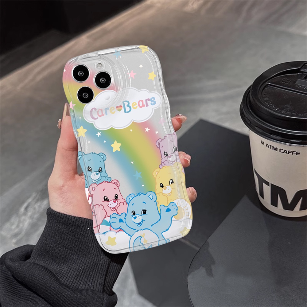 Case Samsung A14 A04 A04E M23 A13 A03S A53 A73 A33 A02 A50S A30S A23 A22 A21S A12 A02S A11 A51 A10 A30 A52 A52S M12 A71 A53 A32 Beruang Warna Warni Wave Edge TPU Phone Cover