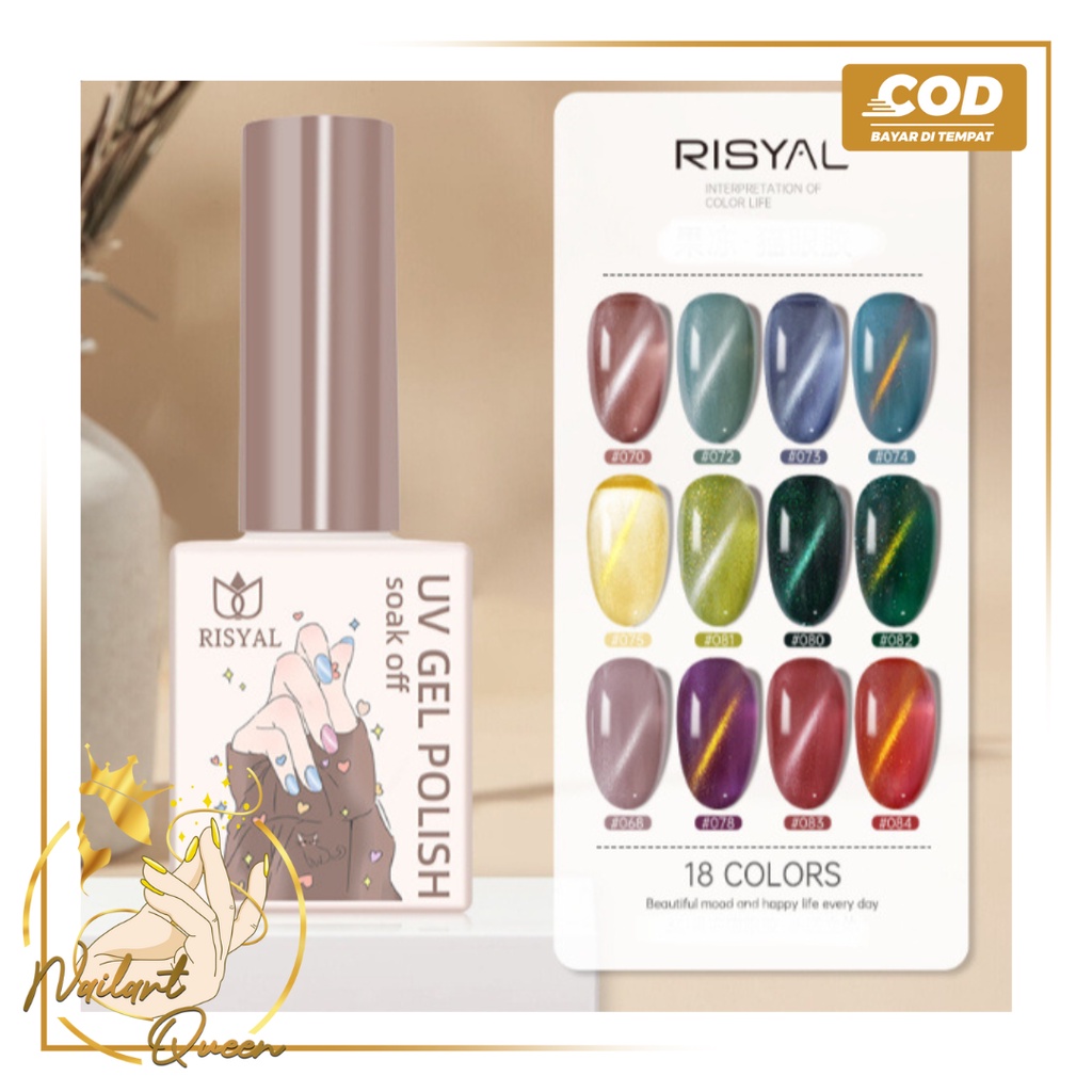 Kutek Gel Risyal Cat Eye Series UV Gel Kutek Risyal