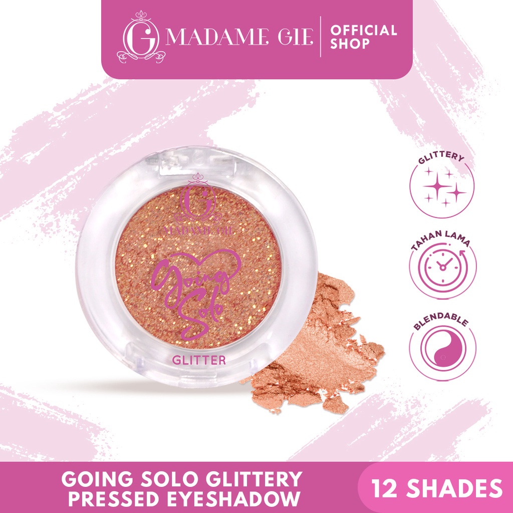 Madame Gie Going Solo Glittery Pressed Eyeshadow - MakeUp GK