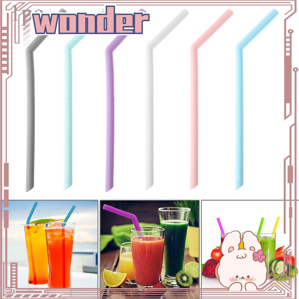 Wonder Sedotan Minum Silikon Ramah Lingkungan Candy Color Filter Barware Pipet