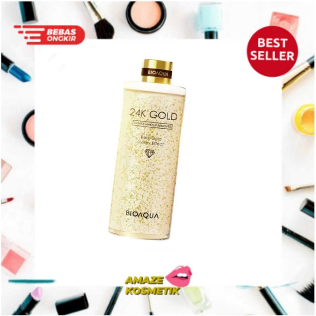 BIOAQUA 24K Gold Gentle Makeup Remover 300ml -AMAZE KOSMETIK