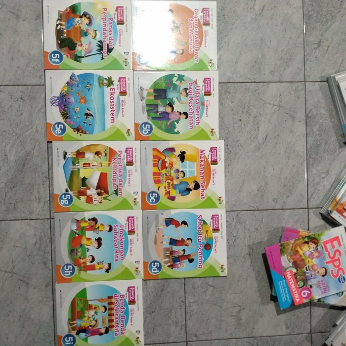 buku tematik Erlangga kelas 5A-5I 9buku