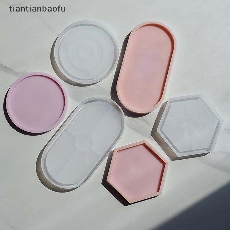 [tiantianbaofu] Tray Cetakan Kotak Penyimpanan Cetakan Silikon DIY Coaster Crystal Mold Asbak Pot Cetakan Butik