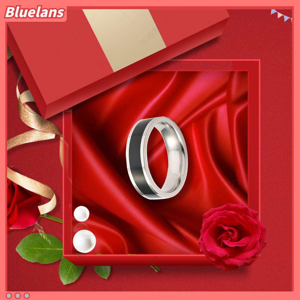 [BLS] Cincin Fashion Hias Titanium Steel Unisex Pita Jari Sederhana Untuk Kehidupan Sehari-Hari