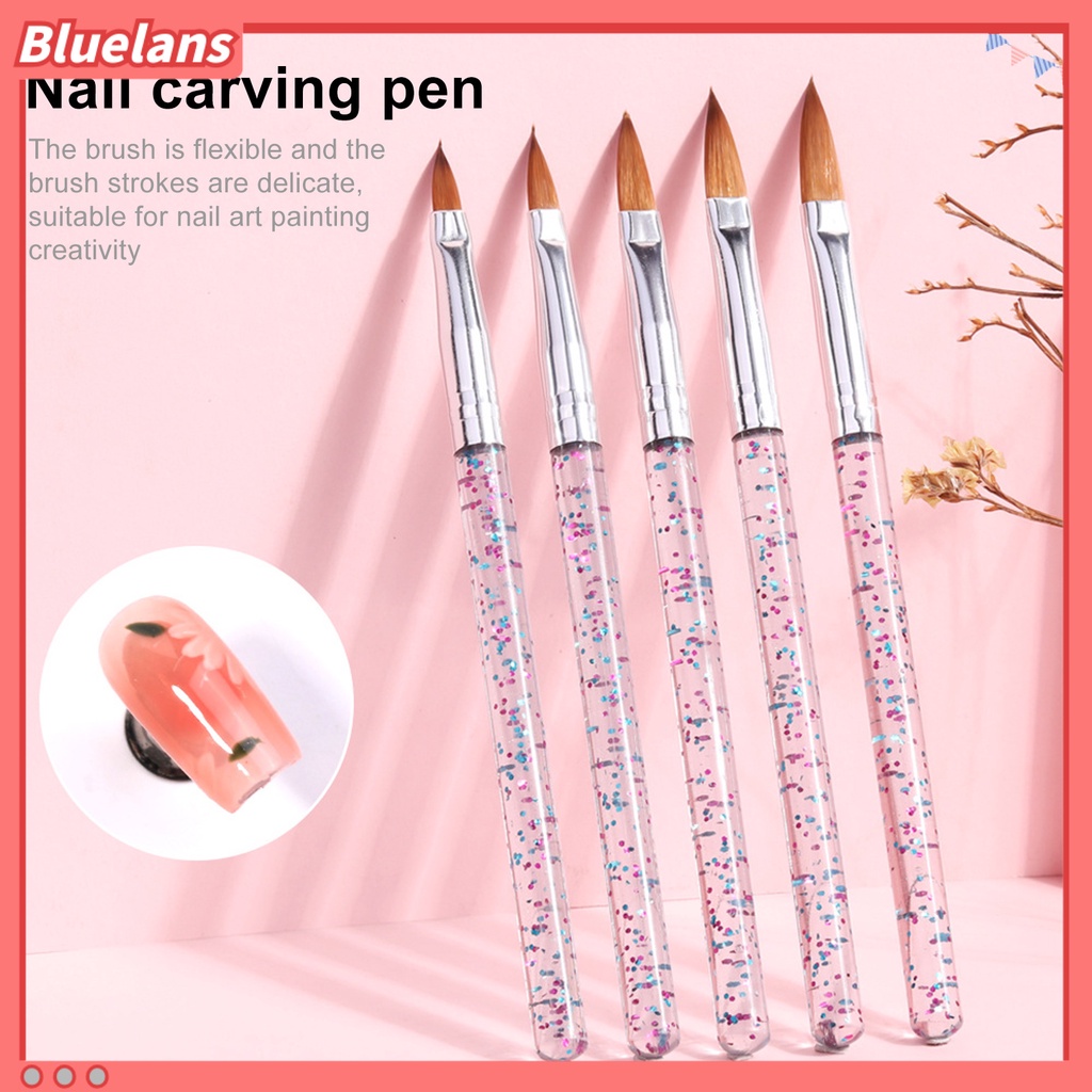 [BLM] 5pcs /Set Kuas Nail Art Tip Lembut Multifungsi Ultra Tipis Bunga Garis Garis Liner DIY Menggambar Brush Untuk Manicure