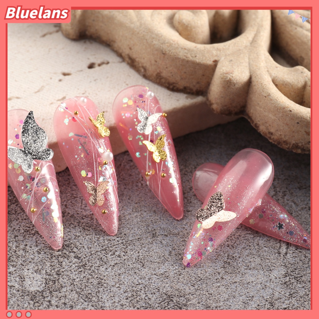 [BLM] 1kotak Dekorasi Kuku Bentuk Halus Tahan Luntur Logam 3D Kupu-Kupu DIY Nail Art Perhiasan Manicure Desain Perlengkapan Kecantikan