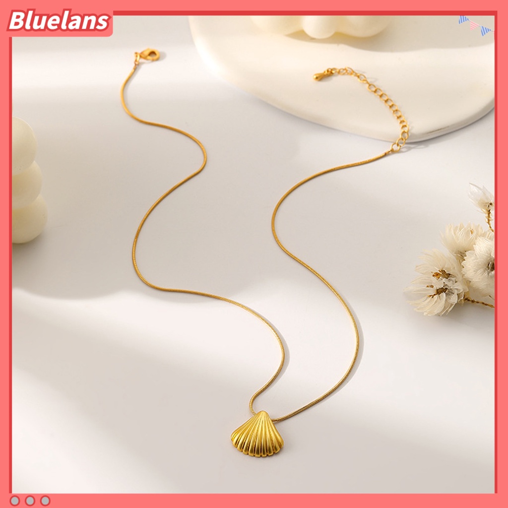 [BLS] Liontin Kalung Indah Elektroplating Tekstur Halus Pengerjaan Halus Kepribadian Berdandan Tidak Luntur Trendi Niche Kerang Kalung Perhiasan Aksesori