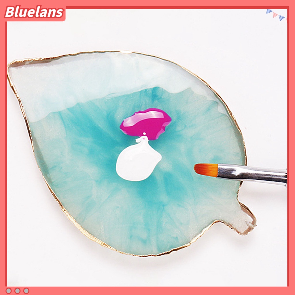 [BLM] Palet Kutek Burr Free Permukaan Halus Bisa Dicuci Mix Warna Agate Leaf Shaped Nail Gel Polish Colors Mixing Palette Perlengkapan Kuku