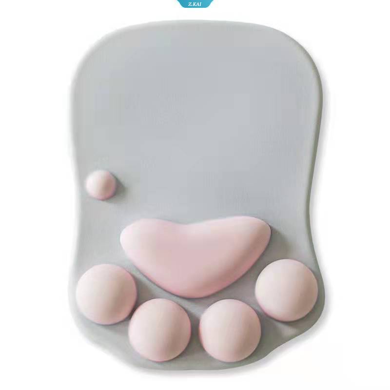 3d Mouse Pad Silikon Lembut Lucu Cat Paw Mouse Mat Memory Foam Pergelangan Tangan Bersandar Bantalan Mousepad Untuk Anak Laptop Komputer Mousepad [ZK]