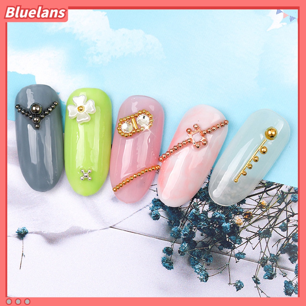 [BLM] 1kotak 0.8-3mm Manik-Manik Kuku 6kisi DIY Kombinasi 3D Desain Bulat Dipoles Manicure Decor Multi-Ukuran Nail Art Baja Kecil Manik-Manik Caviar Perlengkapan Salon Kuku