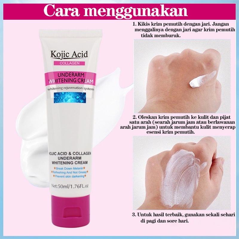 Underarm Cream Pemutih Ketiak Krim Pemutih Selangkangan Melembabkan Memutihkan Kulit Untuk Miss V dan Bokong-50Gr