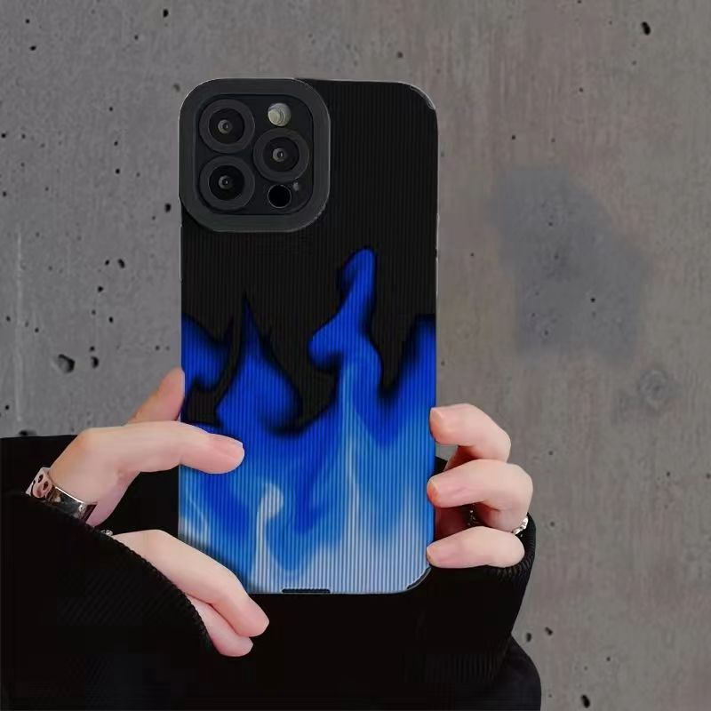 All New Hot Fashion Leather Soft Case IPhone 6S 7 Plus 8 Plus X XS XR XS Max 11 13 12 14 PRO Max 14 Plus SE Mini Phone Case Girl Girl Women Black Blue Fire