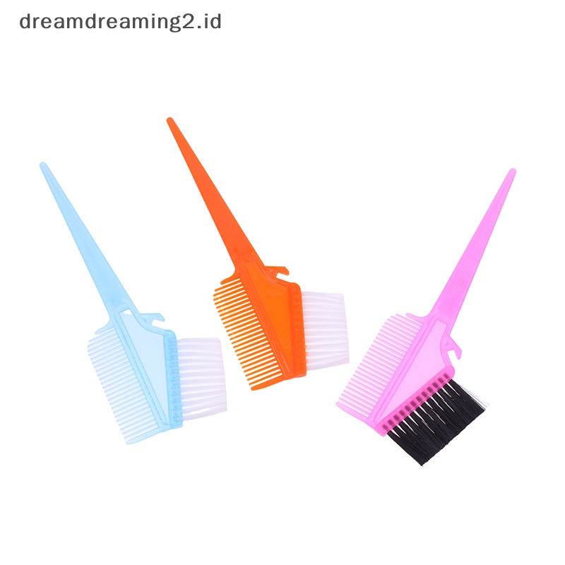 (drea) Pro Alat Salon Sikat Pewarna Pewarna Rambut Plastik Sisir Barber Salon Tint Hairdressing Styling Tools Sisir Warna Rambut Dengan Sikat //