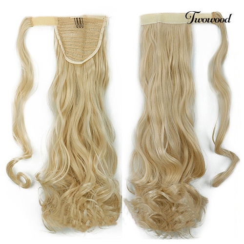 Twowood Kecantikan Wanita Panjang Bergelombang Ponytail Wig Klip in Pony Tail Hair Piece Extension