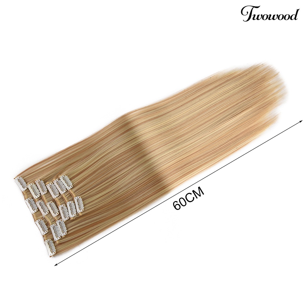 Twowood Wig Clip Tahan Panas Permukaan Halus Ultra Panjang Klip Serat Suhu Tinggi Wig Lurus Untuk Perempuan