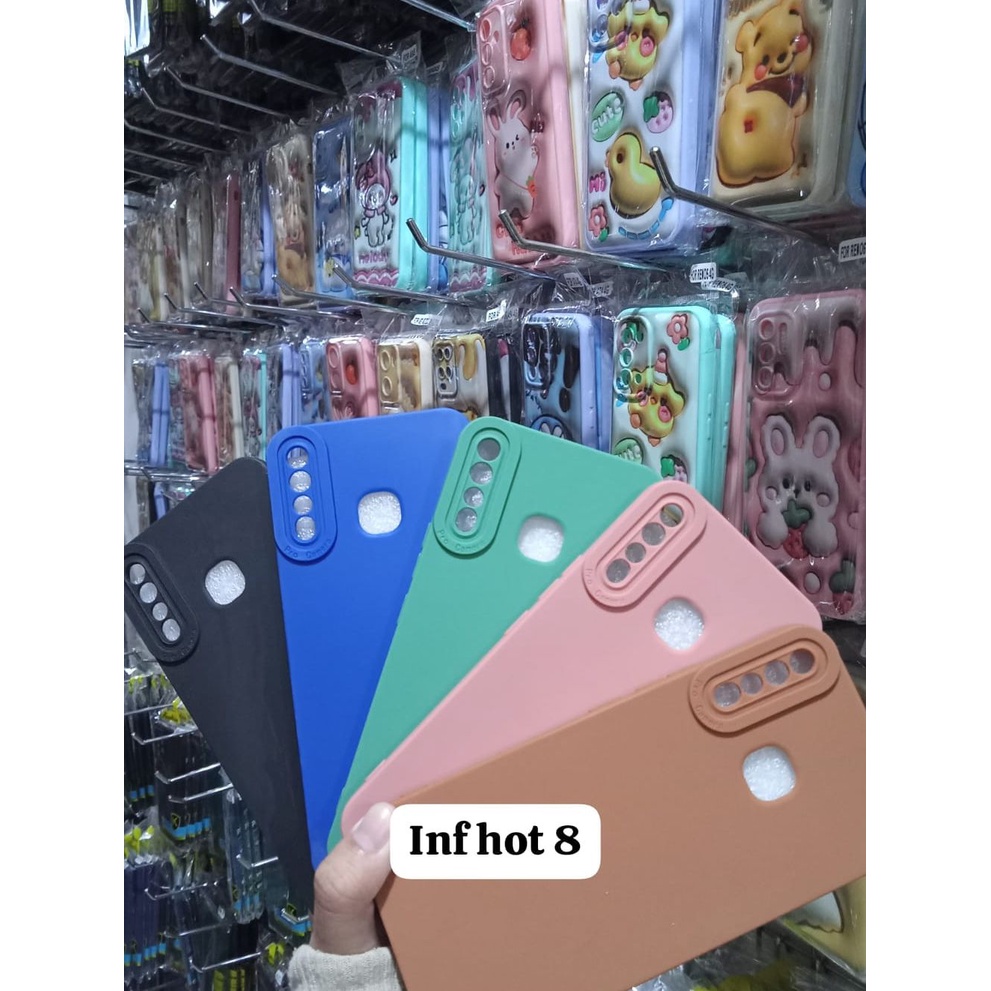 Pro Camera Soft Case Infinix Hot 30/Hot 30i/Smart 7/Hot 20i/Hot 12 Play/Hot 9/Hot 8/Note 12i/Zero 20 Solid Color Angel eye