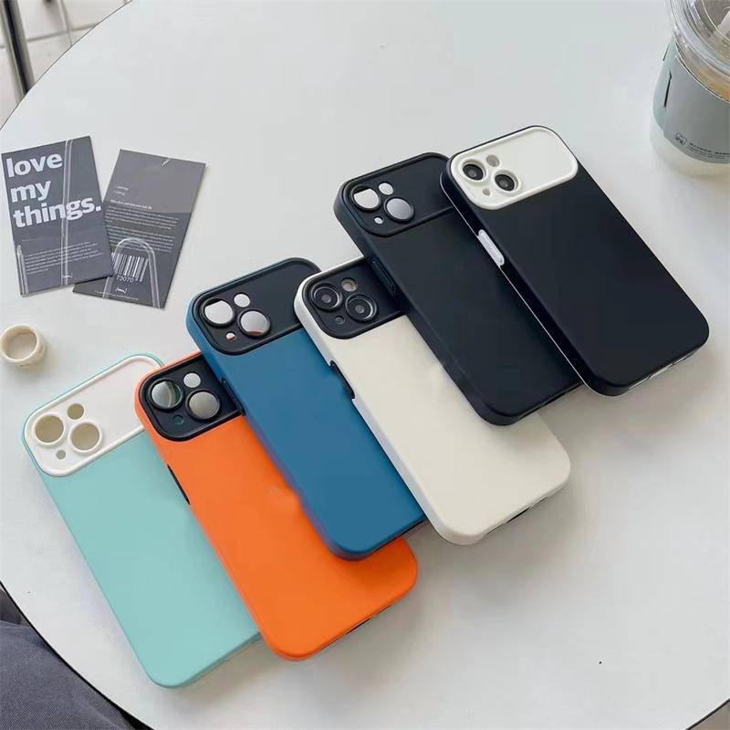 IPHONE Perlindungan Lensa Case Telepon Kontras Warna Untuk iPhone12 11 Pro MAX XS MAX X XR Mewah Shockproof Silikon Soft Cover Untuk iPhone12 iPhone11