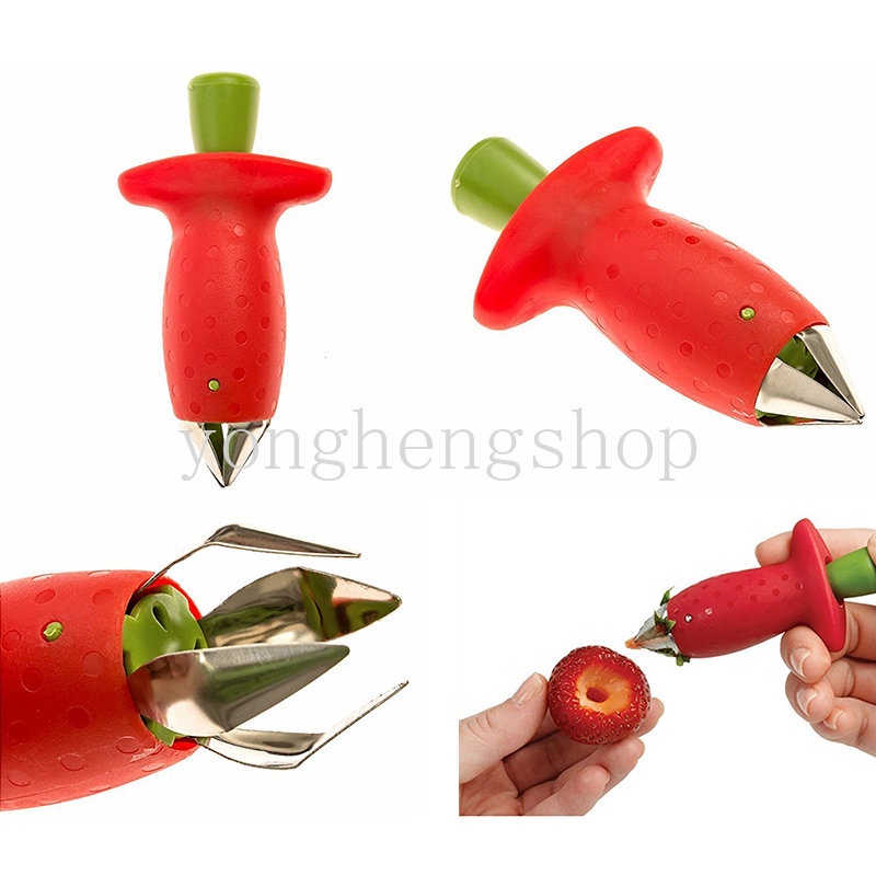 Kreatif Strawberry Huller Corer Buah Daun Tomat Tangkai Alat Cabut Strawberry Pit Remover Dapur Gadget