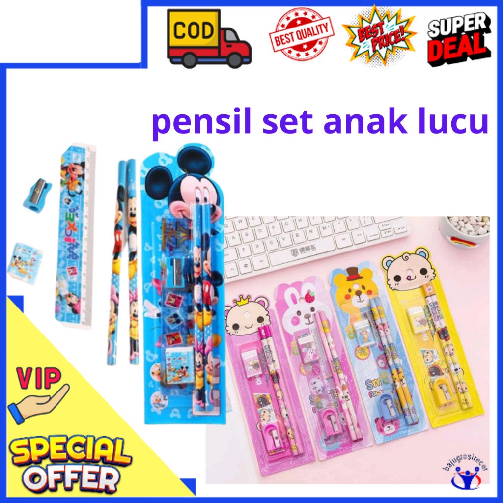 

Alat Tulis Set 5 in 1 Karakter / Paket Alat Tulis 5 in 1 Lucu / 1 Set Alat Tulis Sekolah
